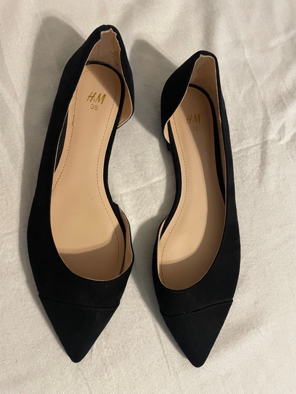 H&M Black Pointed D'Orsay Flats